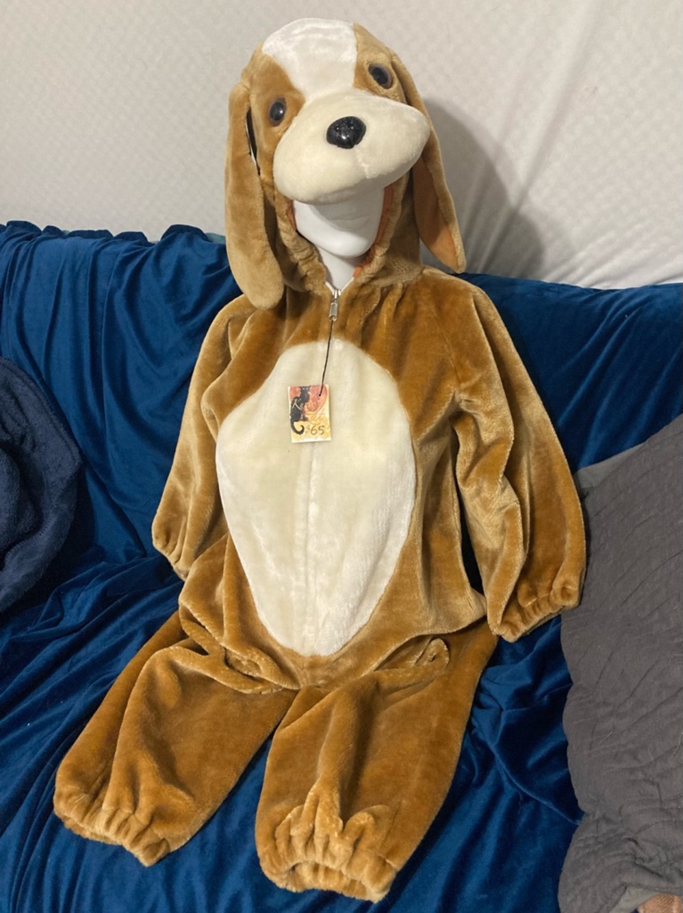 Vintage Kids Beagle Plush Onesie Costume Size 5/6 47”